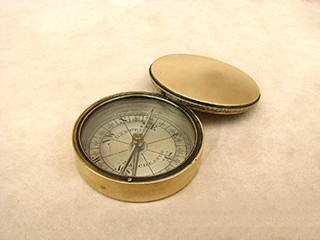 Mid 19th century pocket compass signed Dancer Manchester